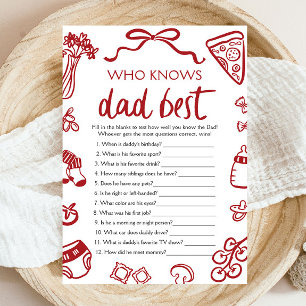 Invitation Red Italian Qui Connaît Daddy Meilleur Baby shower