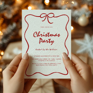 Invitation Red Knot Modern Christmas Party
