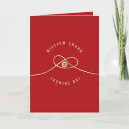 Invitation Red Knot Union Double Bonheur Mariage chinois