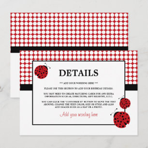 Invitation Red Ladybug Children's Birthday Party Détails