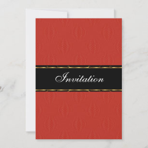 Invitation Red Lanterns Gold Black Anniversaire