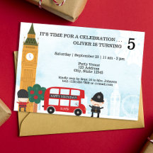 Red London Bus & Clock Tower Anniversaire de enfan