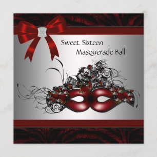 Invitation Red Masquerade Mascarade