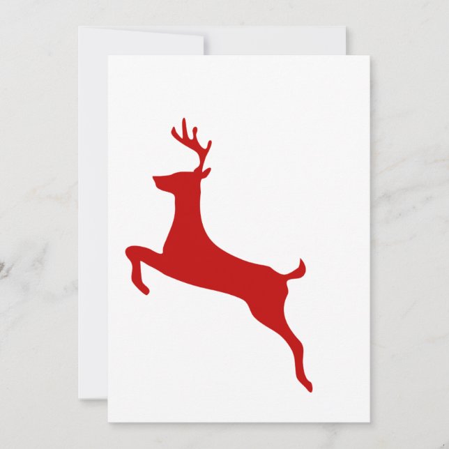 Invitation Red Nose Reindeer Christmas Folded Greeting Card (Devant)