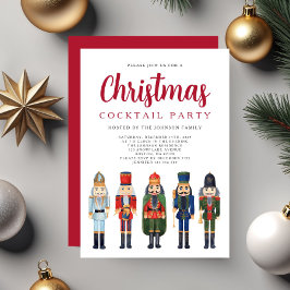 Invitation Red Nutcracker Christmas Cocktail Party