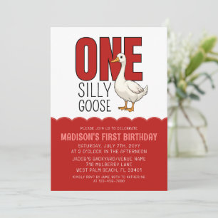 Invitation Red One Silly Goose 1er anniversaire