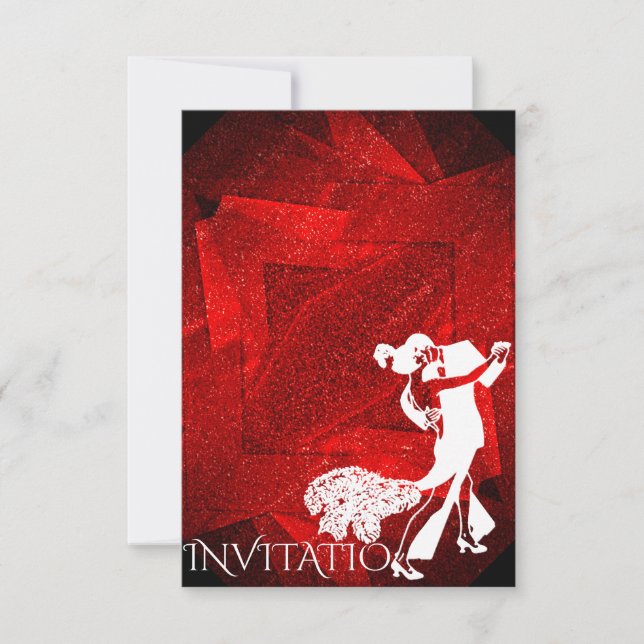 Invitation Red Passion Dance Party Charleston (Devant)