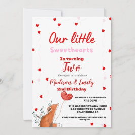 Invitation Red Pink Heart Saint-Valentin Anniversaire de la S