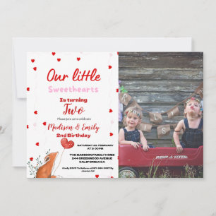 Invitation Red Pink Heart Saint-Valentin Anniversaire de la S