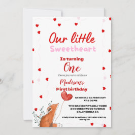 Invitation Red Pink Heart Saint Valentin le week-end Annivers
