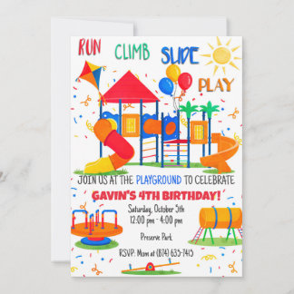 Invitation Red Playground Boys