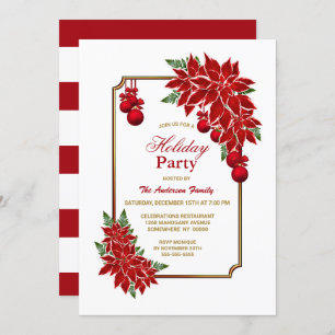 Invitation Red Poinsettia