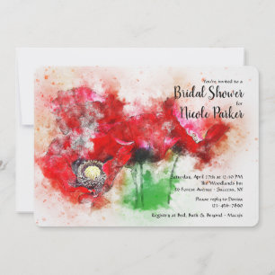 Invitation Red Poppies