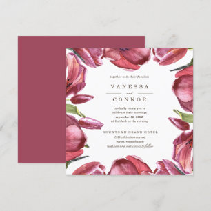 Invitation Red Poppies Classic Boho Floral Mariage