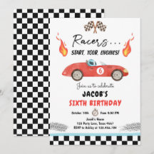 Red Race Car Fast Curious Boy Anniversaire