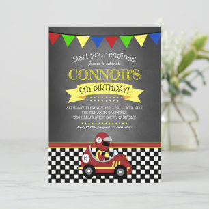 Invitation Red Race Car fête d'anniversaire