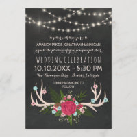 Red Rose Antlers - Rustique Mariage de tableau de 