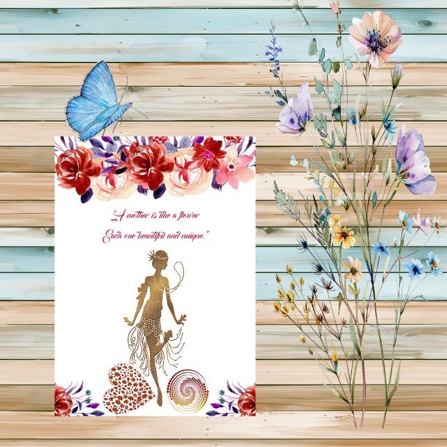 Invitation Red Roses fleurit Floral Fête des Mères Fête de la (Red Roses Blooms Floral Mother's Day Dance Party Invitation)