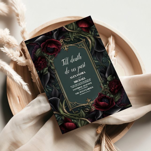 Invitation Red Roses gothique Mariage d'Halloween (Créateur téléchargé)