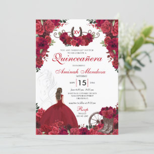 Invitation Red Roses Western Princesse Charra Quinceanera