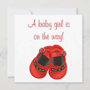 Invitation Red Rosettes Chaussures pour bébés Red Baby Girl S