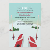 Invitation Red Skis