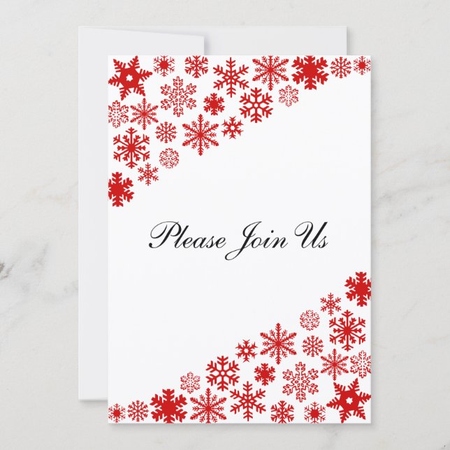 Invitation Red Snowflakes 5x7 Modèle d'invitation (Devant)