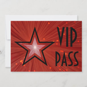Invitation Red Star 'VIP PASS' horizontal noir dos