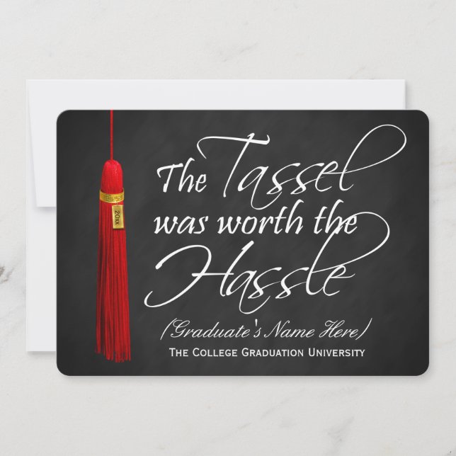 Invitation Red Tassel vaudrait la peine d'être diplômé du Has (Devant)