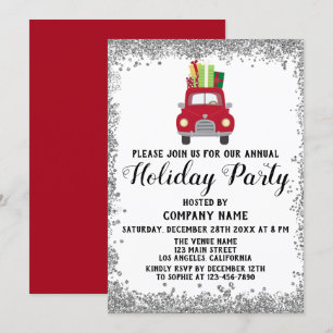 Invitation Red Truck Cadeaux Xmas Société Fête de Vacances Ar