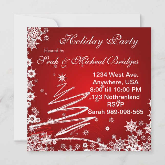 Invitation Red Velvet Holiday Party (Devant)