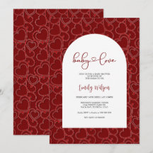 Red Vintage Baby Love Valentine's Day Baby shower