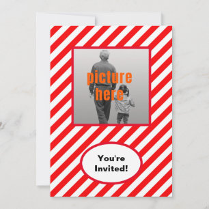 Invitation Red White Candy tendance Anniversaire de fête