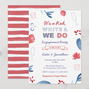 Invitation Red White Et Nous Faisons Co-ed Shower Engagement