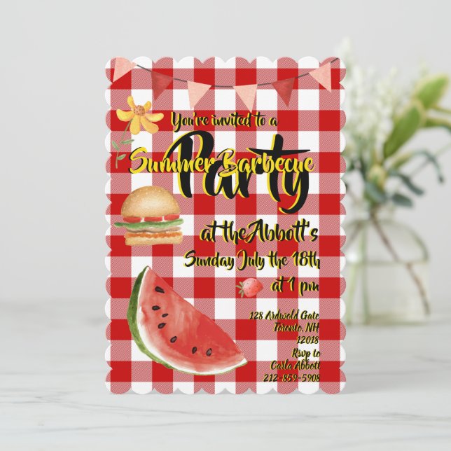 Invitation Red & White Summer Party (Debout devant)