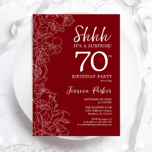 Invitation Red White Surprise 70e anniversaire