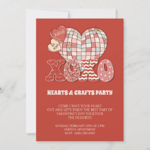 Invitation Red xoxo Coeurs & artisanat Saint-Valentin