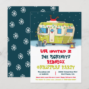 Invitation Redneck White Trash Noël Trailer Party Invit