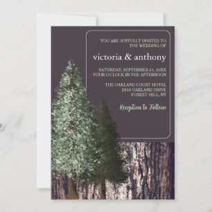Invitation Redwoods & Bark, Mariage rustique
