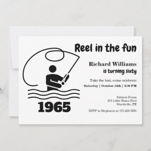 Invitation Reel in the Fun Modern Fisherman 60e anniversaire