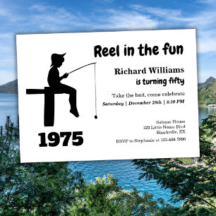 Invitation Reel moderne dans le Pêcheur amusant 50e anniversa