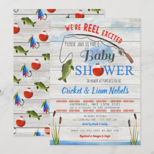 Invitation Reel Pêche Excitée Baby Boy Shower
