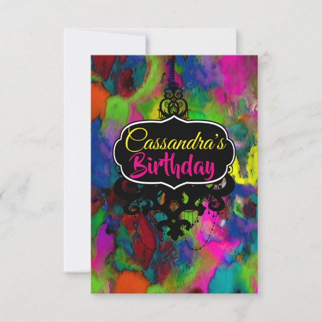 Invitation Réflexions colorées (Plus d'options) - RSVP / (Devant)