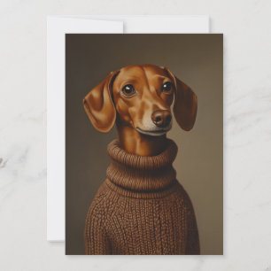 Invitation Regal Dachshund dans un col roulé