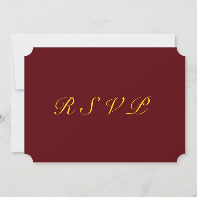 Invitation Regal RSVP : Burgundy & Gold Edition (Dos)