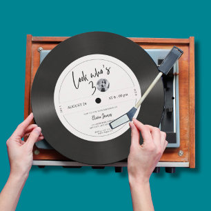 Invitation Regard rétro vinyle qui a 30 ans, 30e anniversaire
