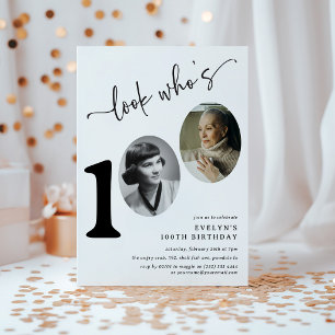 Invitation Regardez qui a 100 ans ! Photo moderne 100e annive
