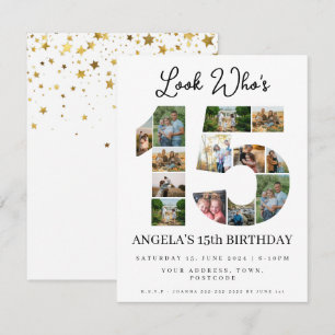 Invitation regardez qui a 15 ans Collage de photos quinceaner