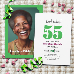 Invitation Regardez qui a 55 ans ! Photo de fête d'anniversai