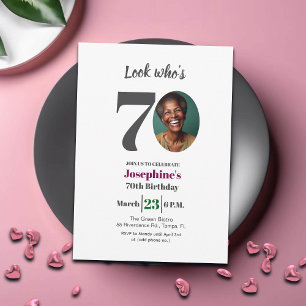 Invitation Regardez qui a 70 ans ! Photo de fête d'anniversai